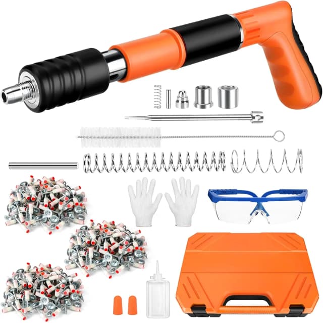 Pistolet do gwoździ stalowych 5-biegowy, mini, ręczny, nitownica, do betonu, ścian, sufitów, kotwiczenia ścian, urządzenie do nacinania rowków na przewody, narzędzie do mocowania ścian w domu, nitownica.