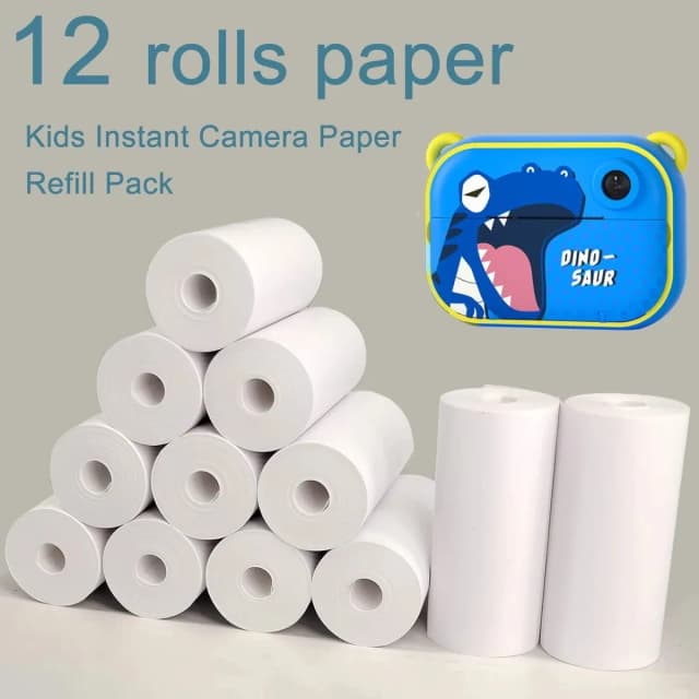 12 rolek dla dzieci natychmiastowy aparat fotograficzny uzupełnienie papieru do druku folia bezrdzeniowa druk termiczny do przenośnych kas fiskalnych 57mm drukarka mobilna
