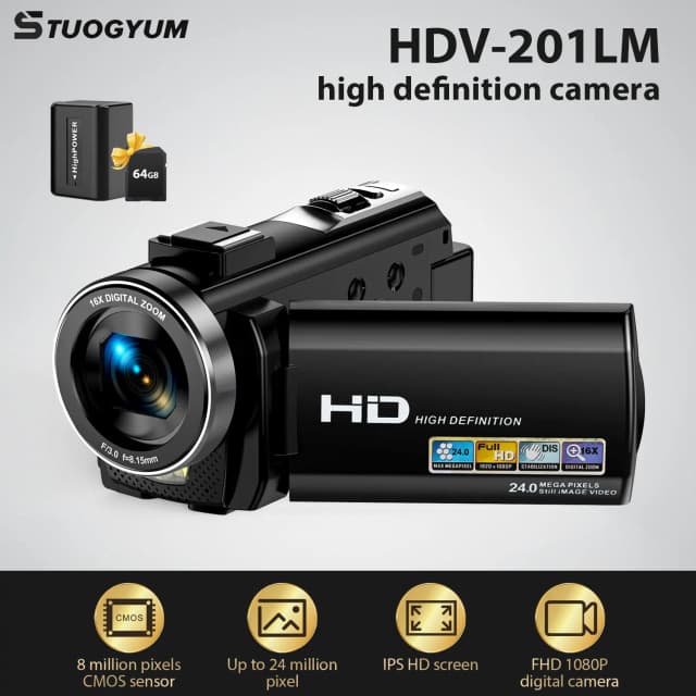 Aparaty fotograficzne z 3.0 Cal obracający się ekran profesjonalny aparat fotograficzny kamery wideo Hd dla dzieci do domu