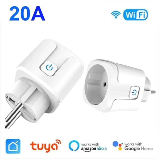 Tuya Smart Socket EU 20A Wifi Smart Plug bez monitorowania zasilania Smart Life APP Zdalne sterowanie Obsługa Google Assistant Alexa