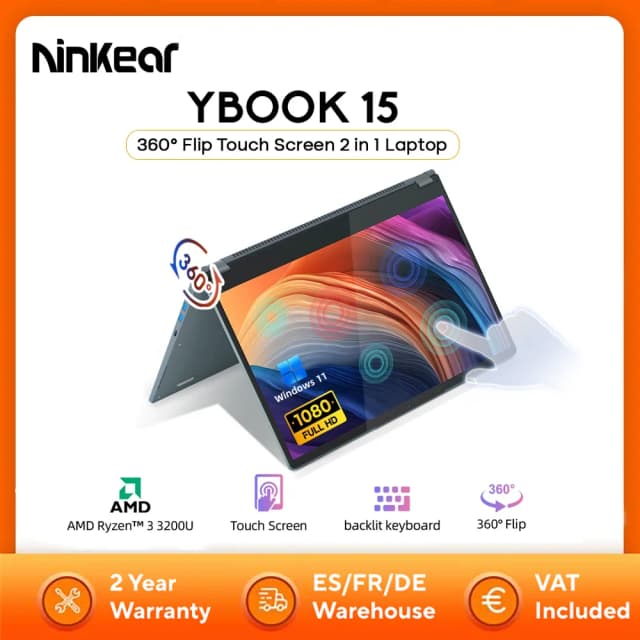 【Brand+】Ninkear YBOOK15 Laptop AMD Ryzen 3 3200U 15,6 cala 360 °   Ekran dotykowy Flip FHD IPS 1920*1080 16G+512GB Podświetlana klawiatura