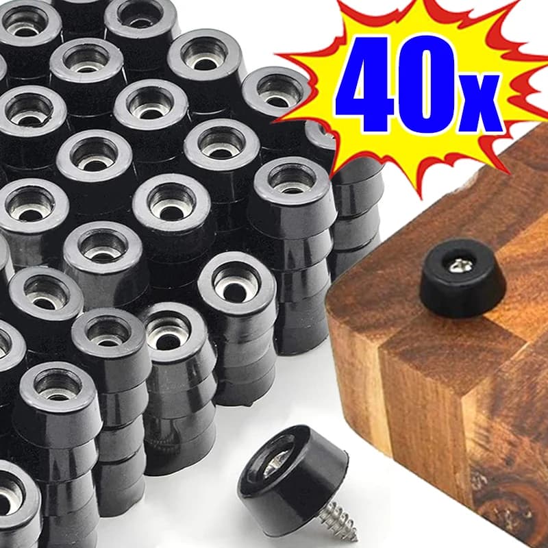 8/40PCS Antypoślizgowa stopka meblowa Czarna szafka głośnikowa Łóżko Stół Pudełko Stożkowa gumowa podkładka amortyzująca Ochraniacz podłogi Części mebli