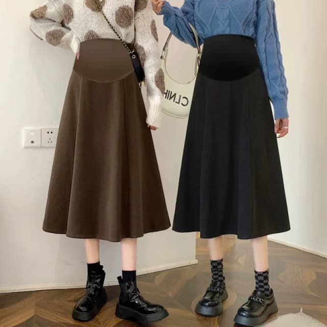 2024 Nowa moda Koreańska wersja rozciągliwej spódnicy ciążowej Spódnica podnosząca brzuch Spódnica ciążowa Sukienka ciążowa pół ciała