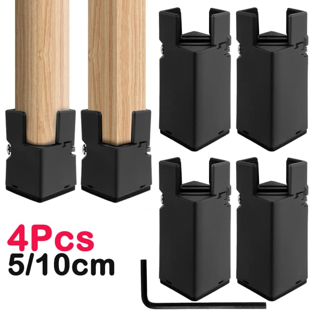 5/10cm 4 szt. Regulowane nóżki do mebli stop aluminium Heavy Duty krzesło Sofa podnośnik stołowy o grubości 0,8-1,4 cala nóżki do mebli