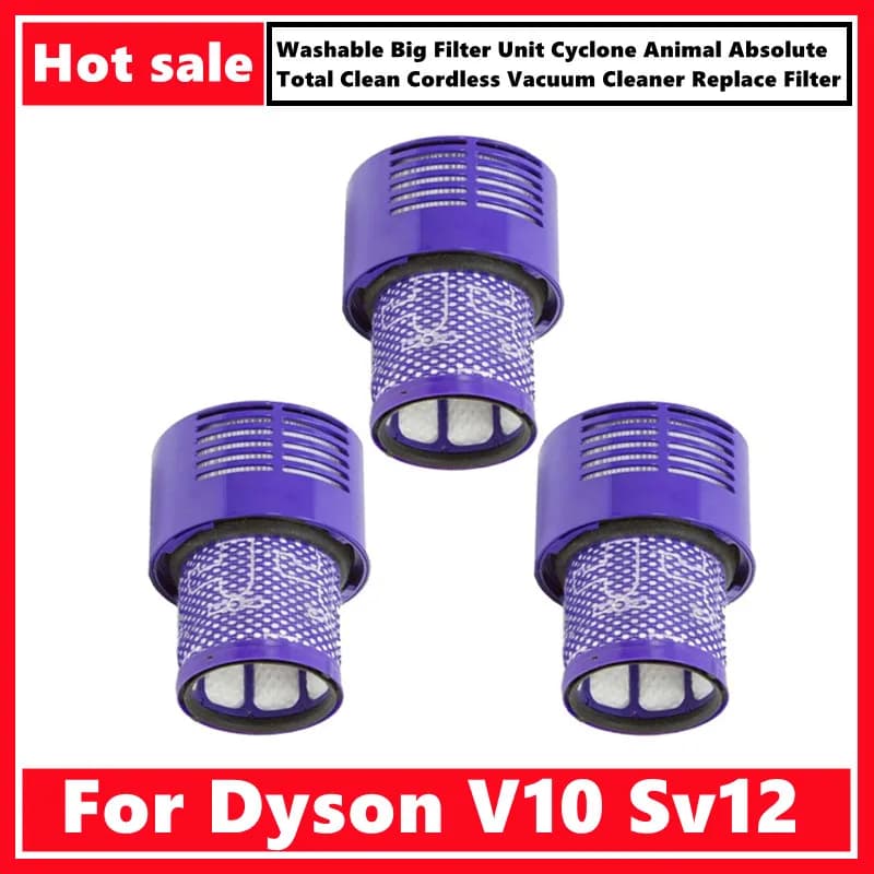 Zmywalny duży filtr do odkurzacza bezprzewodowego Dyson V10 Sv12 Cyclone Animal Absolute Total Clean, wymień filtr