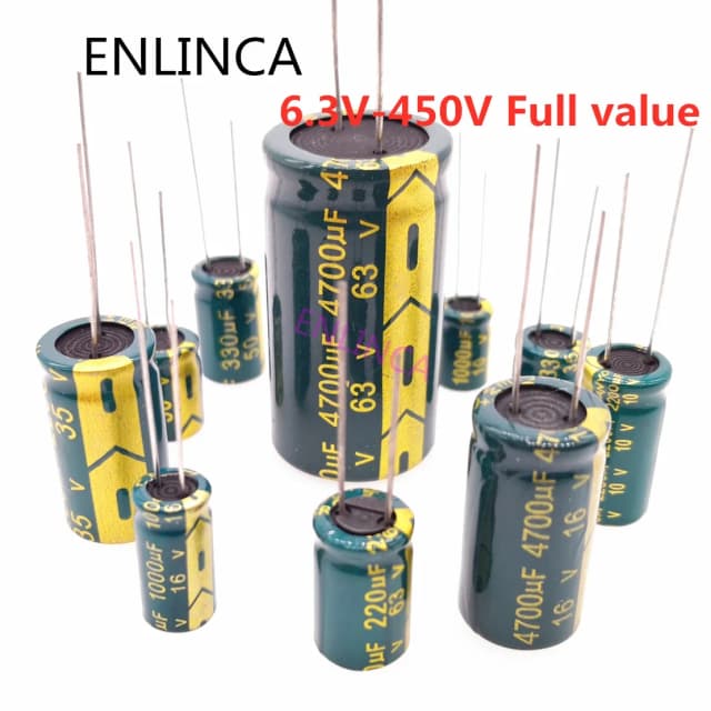 Kondensator elektrolityczny wysokiej częstotliwości 16V 25V 35V 50V 63V 100V 200V 400V 20% 100UF 220UF 330UF 470UF 680UF 1000UF 2200UF 3300UF