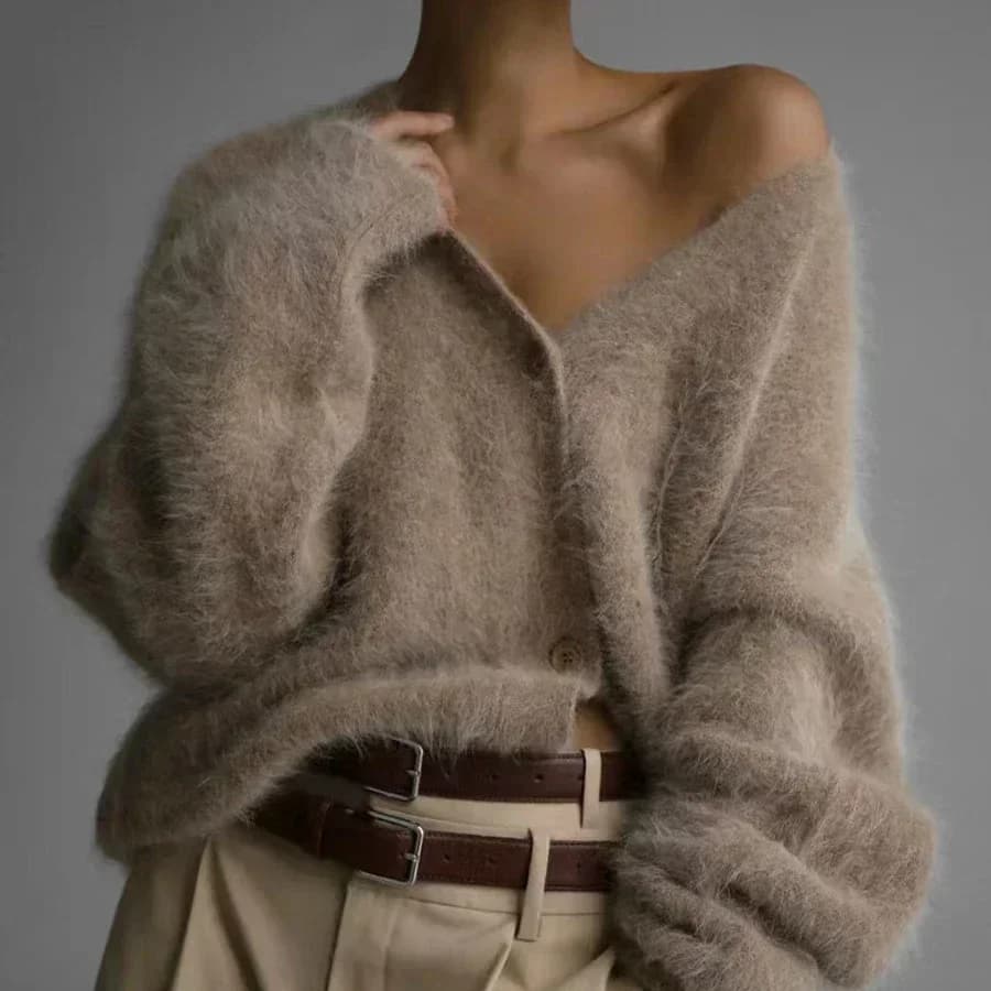 Damskie swetry rozpinane koreańska moda sweter z dekoltem w kształcie litery V płaszcz z długim rękawem sweter oversize kobiece guziki solidna dzianinowa kurtka damska