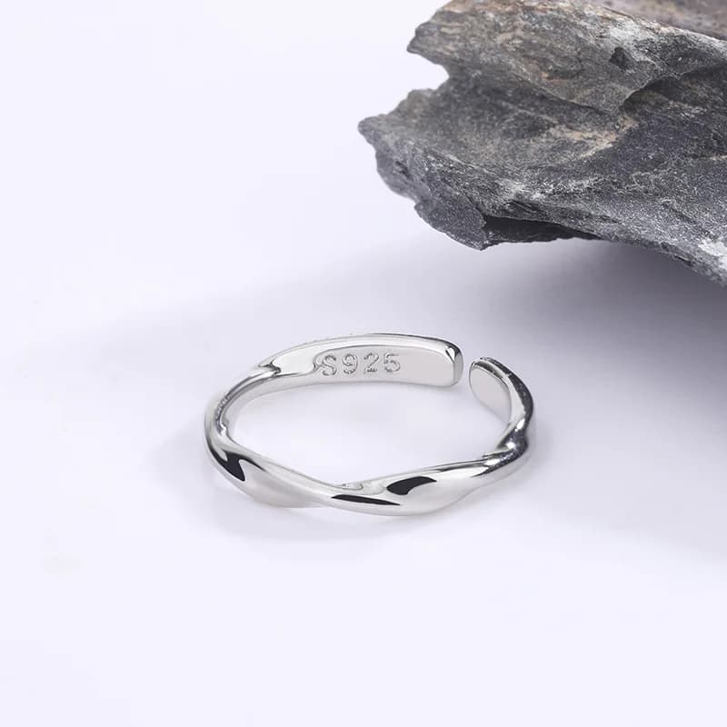 Moda 925 Sterling Silver Proste skręcone pierścienie druciane dla kobiet Biżuteria ślubna Prezent hurtowy