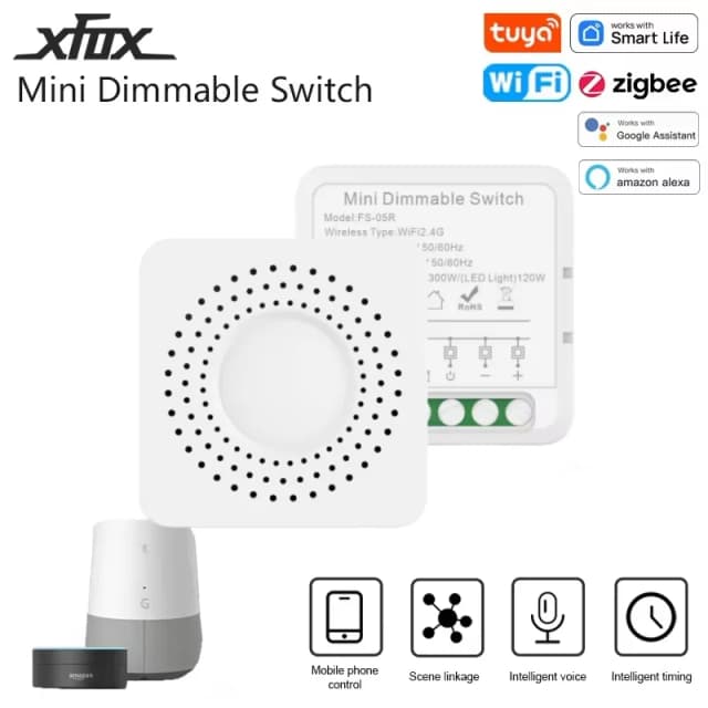 Tuya Smart Dimmer Switch WiFi BT/ZigBee Module Light Switch AC110-240V DIY Switches Smart Life APP Work With Alexa Google Home