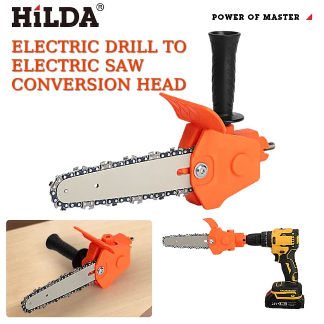 HILDA 4/6 Cal wiertarka elektryczna do elektrycznej piły łańcuchowej Adapter przenośne zestawy głowic konwersyjnych załącznik narzędzia do przycinania drewna