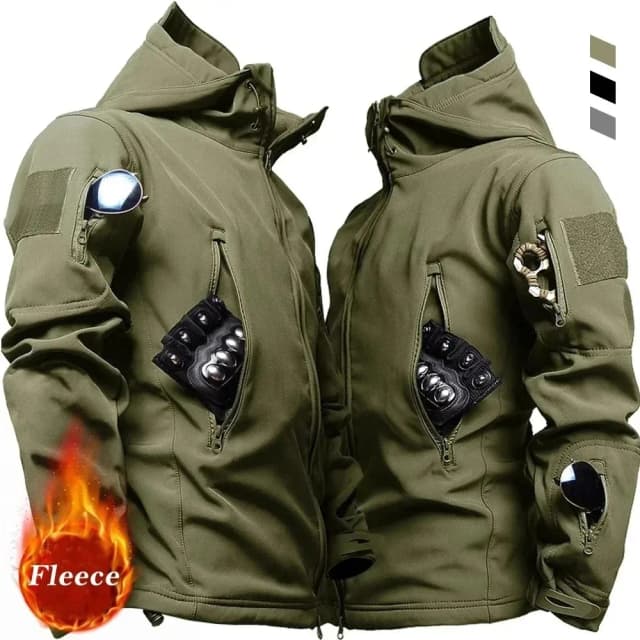 Męska kurtka z kapturem na co dzień wojskowa kurtka użytkowa na zewnątrz moda Sharkskin Soft-Shell taktyczna wodoodporna kurtka bomberka bojowa