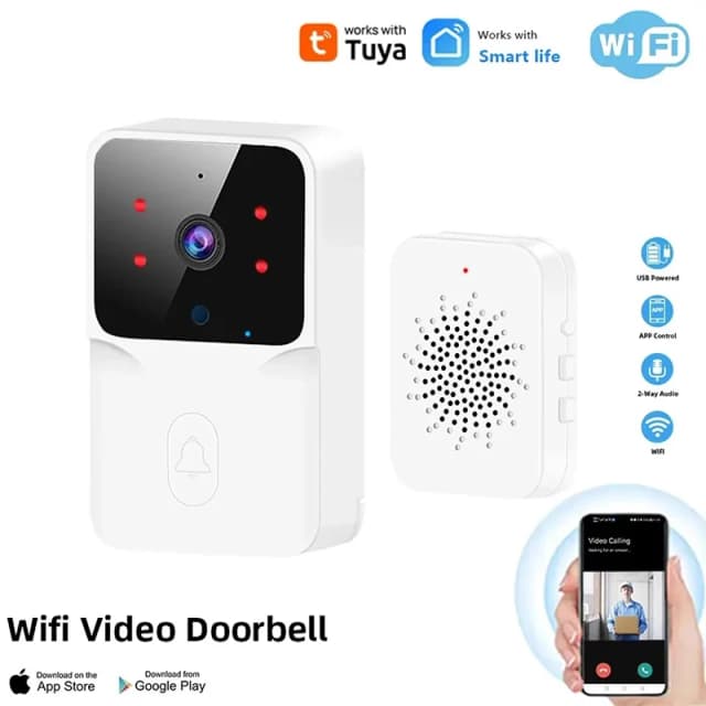 WiFi Tuya App wideodomofon bezprzewodowy telefon domofon domowy wizjer drzwi noktowizor dzwonek do drzwi kamera bezpieczeństwo w domu