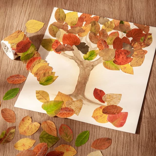 50 sztuk Kawaiii liście taśma Washi naklejki do scrapbookingu śliczne rolki naklejek samoprzylepne Diy naklejki dekoracyjne dla rzemiosła artystycznego