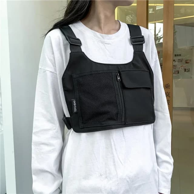 Torba na klatkę piersiową Hip-hop Streetwear Unisex Wysokiej jakości nylonowe torby na klatkę piersiową Wielofunkcyjny plecak taktyczny