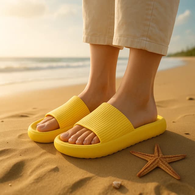 Gruba podeszwa EVA 4cm kapcie plażowe komfort przypominający chmury do użytku domowego para zwiększająca wysokość kryty letnie sandały w jednolitym kolorze