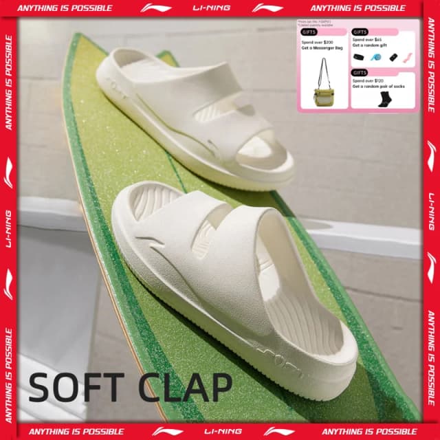 Li-Ning Unisex SOFT CLAP Klapki COMFOAM Rebound Oddychające Lekkie LiNing Męskie Damskie Stylowe Sandały AGAV017