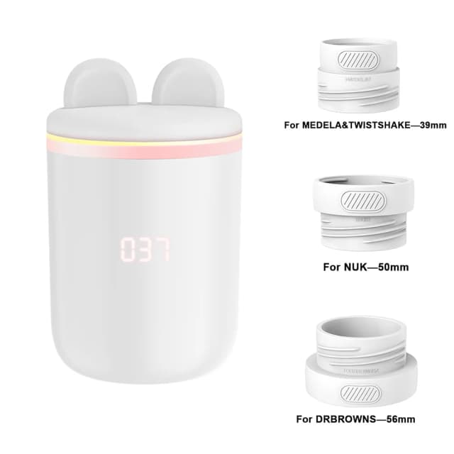 Przenośny podgrzewacz do butelek dla niemowląt BornBL N1S, szybkie podgrzewanie, podróżny podgrzewacz do mleka, podgrzewacz do mleka matki 8800mAh na wynos z 3 adapterami