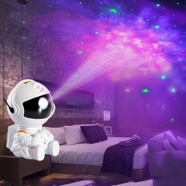 2022 Zdalnie sterowany robot nastrojowego oświetlenia 360 °   Obrotowa lampka nocna Bezstopniowe przyciemnianie Projektor Lampka nocna Netto Czerwona lampka do selfie