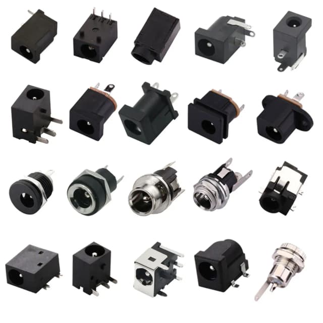 10 SZT. Złącza DC 5.5x2.1mm 3.5x1.3mm Gniazdo Zasilania DC Żeńskie Montowane na Panel z Nakrętką Adapter Zasilania DC-005C/022B/25M
