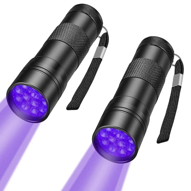 Latarki UV ręczne, wodoodporne, z czarnym światłem, 12 diod LED, 395nm, mini latarka, detektor do śladów moczu zwierząt, lampa UV z czarnym światłem.