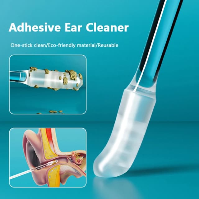 Removedor de cera de ouvido de silicone descartável, 24 peças, picareta pegajosa para crianças, idosos, adulto, s/l, limpador de ouvido, adesivo reutilizável