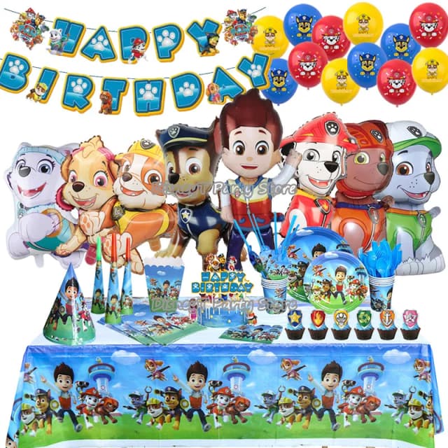 PAW Patrol Dekoracja urodzinowa Nowa wersja Zestaw balonów Jednorazowa zastawa stołowa Dziecięce materiały imprezowe Baner Tło Prezent