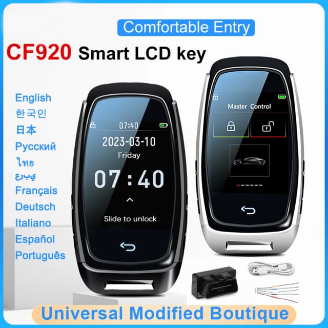 CF920 Zmodyfikowany uniwersalny wyświetlacz zdalny Inteligentny klucz LCD Wygodny dostęp Automatyczna blokada Keyless Go Dla Audi/BMW/Ford/Mazda/Toyota/KIA