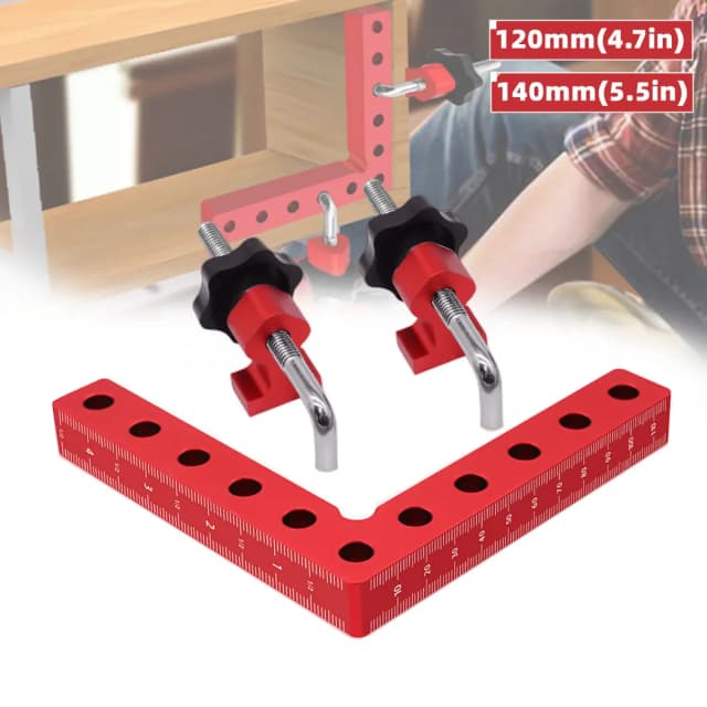 Klips mocujący pod kątem prostym 120/140 mm 90-stopniowy uchwyt pomocniczy w kształcie litery L Klips mocujący panel pozycjonujący Narzędzie mocujące do obróbki drewna