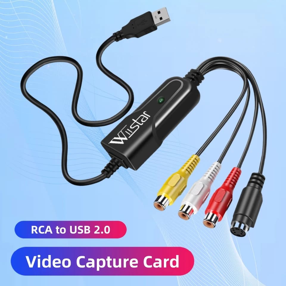 Wiistar Nowa karta przechwytująca wideo USB 2.0 bez sterowników dla Windows 10/8/7/XP Przechwytywanie wideo Konwertuj VHS