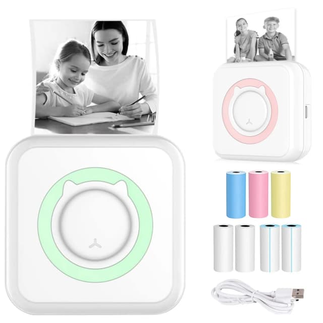 Mini termiczna drukarka etykiet Inteligentna kieszonkowa przenośna drukarka fotograficzna do telefonu Bezprzewodowy klej Bluetooth Miniprint z papierem do drukowania