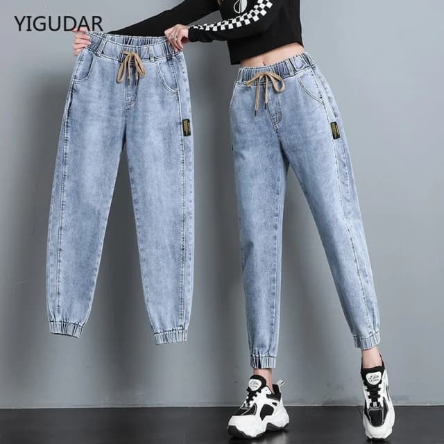 2025 Harem Pants Vintage High Waist Woman Jeans Ankle Length Mom Jeans Denim Pants dla kobiet ubrania jeansy z wysokim stanem