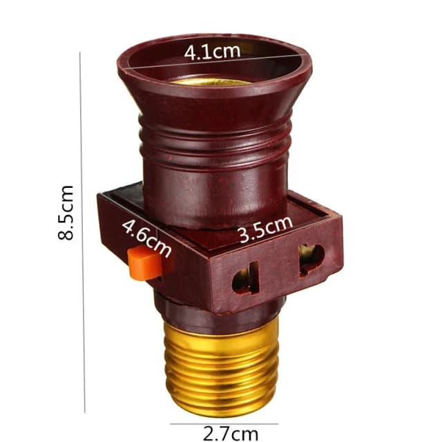 1 SZTUK 111V-240V E27 Śrubowy uchwyt żarówki Konwertuj na z przełącznikiem Gniazdo żarówki LED Adapter z przełącznikiem Gniazdo żarówki Adapter