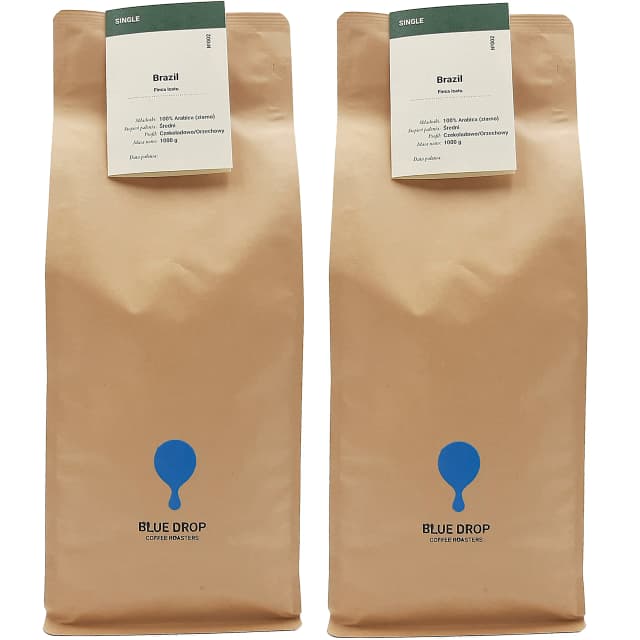 Kawa ziarnista Blue Drop 2x1kg BRASIL Brazylia Świeżo Palona Arabika