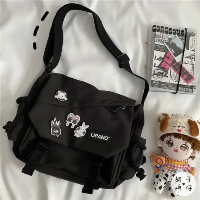 Koreański styl uliczny, uniwersalna artystyczna torba na ramię w stylu Hong Kongu, listonoszka, torba crossbody.