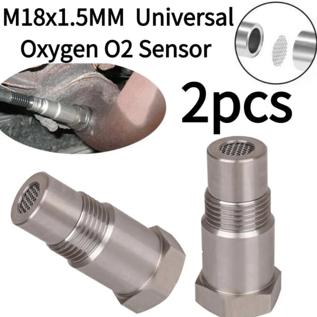 2 SZT. Uniwersalny adapter dystansowy czujnika tlenu O2 M18x1.5, eliminujący lampkę kontrolną silnika (CEL), trwałe akcesorium do modyfikacji samochodu