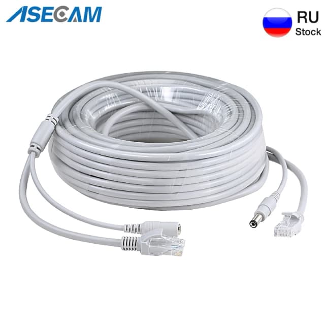 Kabel CCTV RJ45 Kamera monitorująca Ethernet Zasilanie prądem stałym Cat5 Sieć internetowa Przewód LAN Kamera IP POE Połączenie Wi-Fi