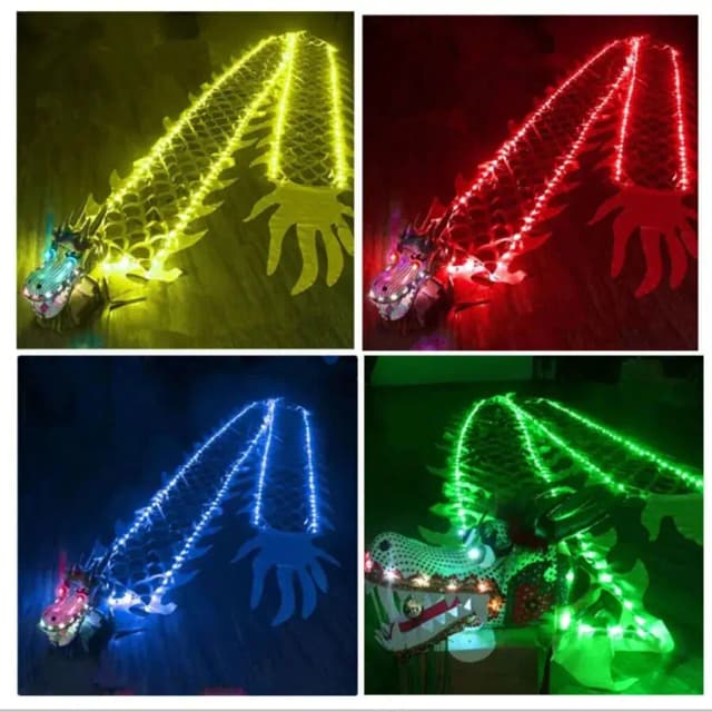 2/3/5m Zestaw do tańca smoka LED dla dzieci Fitness Shining Dragon Festival Występ Ćwiczenia na świeżym powietrzu Kwadratowy taniec