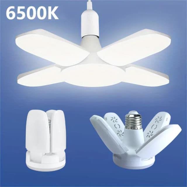 E27 Wentylator Składana żarówka LED 28W AC220V 40 Żarówka deformowana do domu Lampy sufitowe Magazyn i garaż Białe światło Żarówka 6500K
