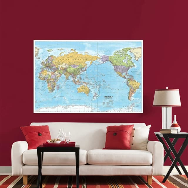 Wystrój 2012 mapa świata w języku angielskim 120*80cm dekoracyjny wiszący obraz włóknina artystyczne tło artykuły szkolne do domu