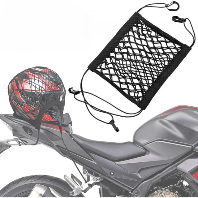 Motocyklowa siatka bagażowa Wysoka elastyczna dwuwarstwowa siatka motocyklowa do przechowywania kasku Bungee Cargo Net z haczykami Siatka bagażowa