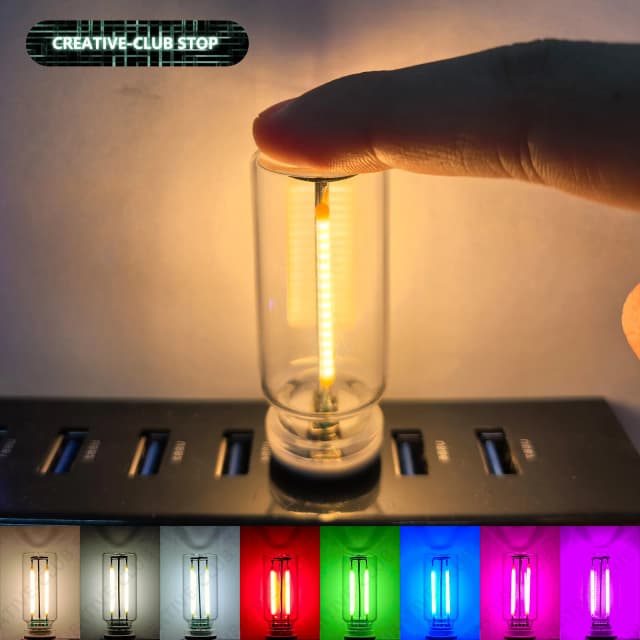 Lampka nocna LED z dotykowym sterowaniem USB, lampka nastrojowa, żarówka Edisona, żarówka żarowa, żarówka LED z włóknem żarowym, dekoracja do sypialni, DIY