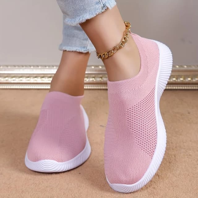 Różowe buty damskie Oddychające mieszkania Elastyczne buty dla kobiet Trampki Zapatos Mujer Letnie obuwie Lekkie buty sportowe