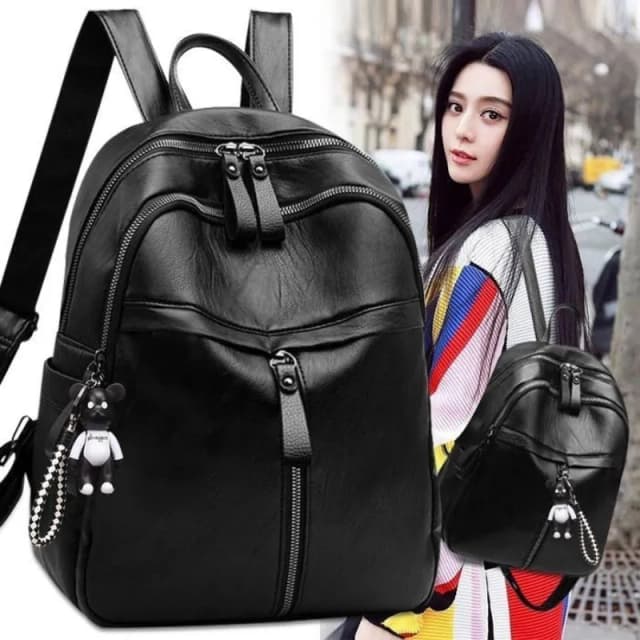 Prezent nieprzemocny plecak z misiem damski prosty czarny plecak na co dzień damski jednoramienny torba na ramię torba damska
