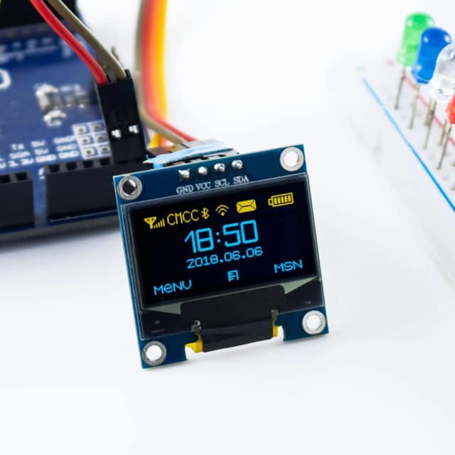 0,96-calowy moduł wyświetlacza OLED I2C IIC 128x64 SS - D - 1306 3,3 V-5 V Niebieski/niebieski żółty/biały dla Arduino ESP32 ESP8266
