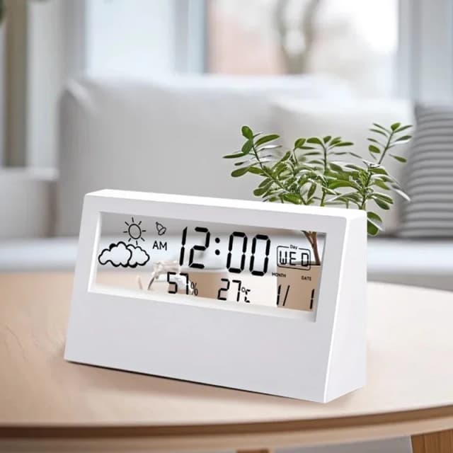 Elektroniczny zegar z miernikiem temperatury i wilgotności, stacja pogodowa do domu z alarmem, termometr LED, termo-higrometr wielofunkcyjny