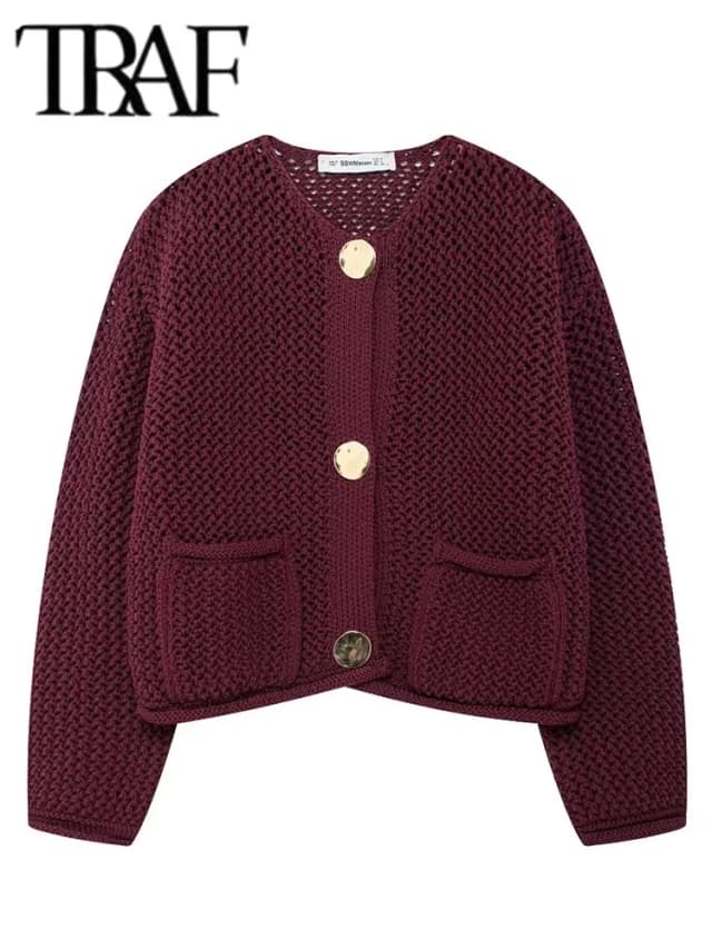 Jesienno-zimowe dzianinowe kardigany dla kobiet Casual Button Long Sleeve Female Sweater 2024 Fashion Loose Lady Cardigans Coat