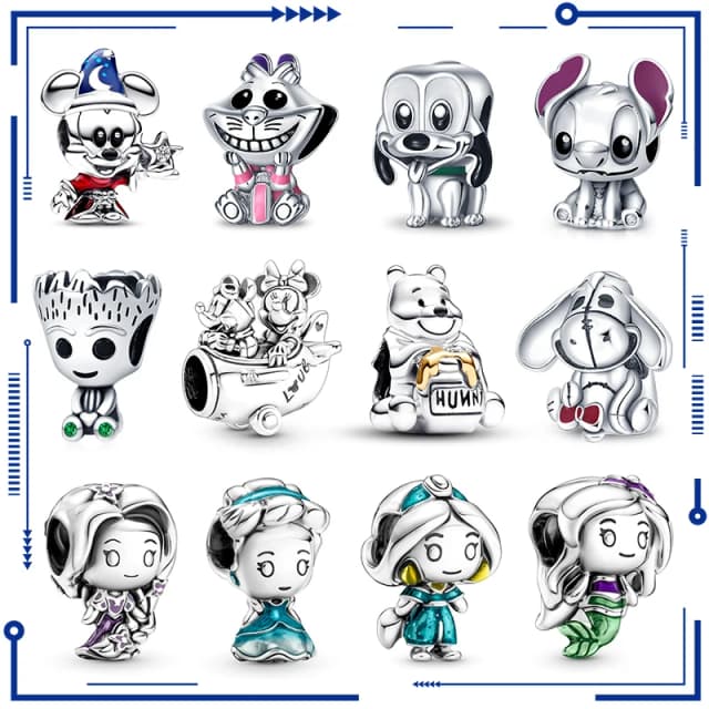 Nowość w Disney Series Charm Beads Pasuje do oryginalnej bransoletki Charms Pandach dla kobiet 925 Srebrny wisiorek Koralik DIY Biżuteria Gorąca wyprzedaż