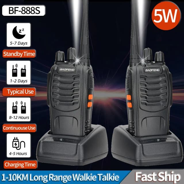 1/2 PCS Baofeng BF 888S Walkie Talkie UHF 400 470MHz 888s Dwukierunkowy transceiver radiotelefonów dalekiego zasięgu dla hotelu myśliwskiego