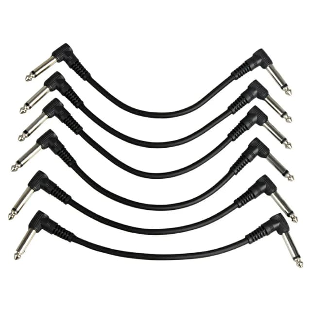 ​ ​ 1/6 szt. Kabel krosowy do pedałów efektów gitarowych/basowych-TS 1/4 "kąt prosty ekranowany o niskim poziomie hałasu, przewody instrumentalne z rdzeniem z miedzi berylowej ​ ​