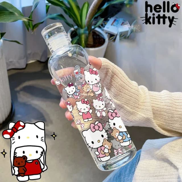 Hello Kitty butelka wody moda o dużej pojemności butelka sportowa przenośne butelki podróżne Outdoor Fitness Sport butelka do picia prezenty